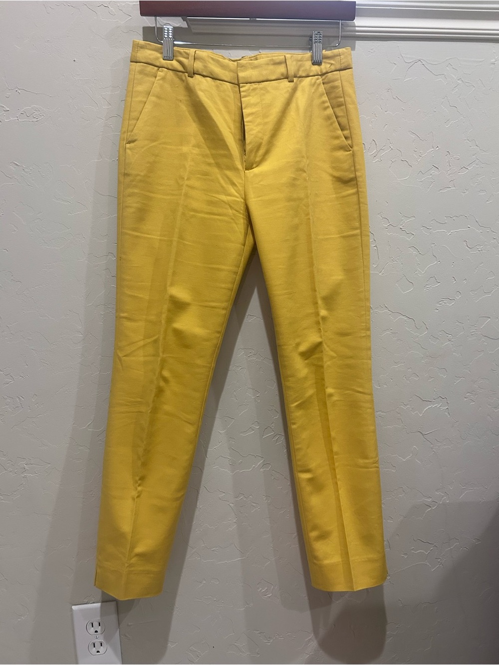 Zara Slim Tailored Chinos in Bright Yellow